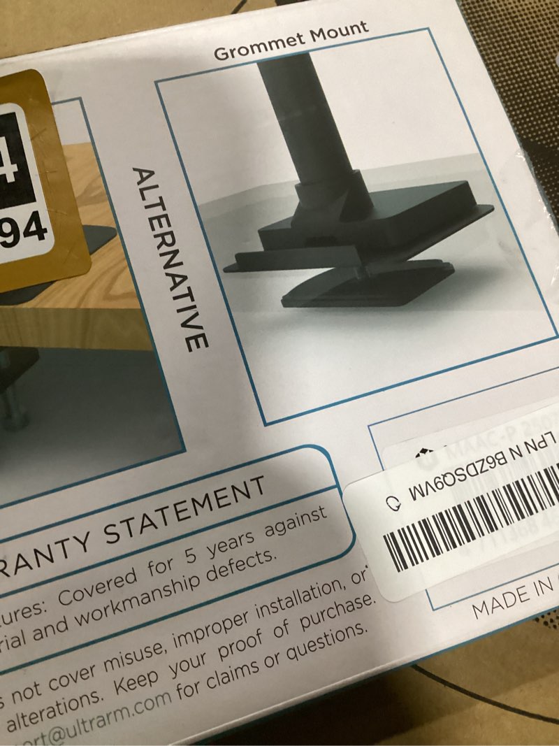 Condition photo showing New/Like New for Steel Monitor Mount Reinforcement Plate for Thin Glass & Other Fragile Tabletop - Steel Bracket Plate Fits Most Desk Stand Grommet & C-Clamp Monitor Arm Mounts Installation Black MAAC-P