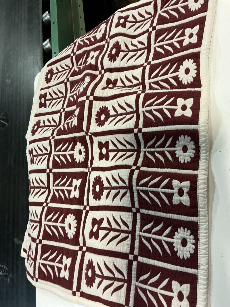 Condition photo showing Good Condition for organic cotton jacquard floral sham set, king/cal king, burgundy