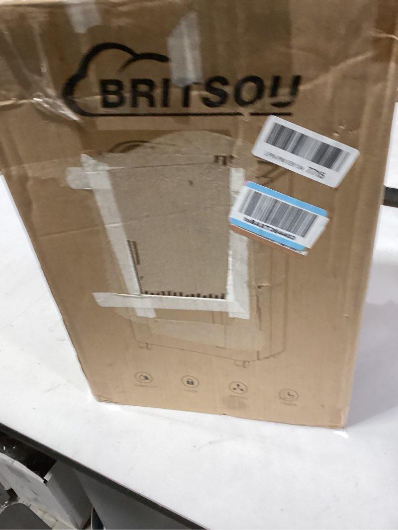 Condition photo showing As Is for Britsou 50 Pints Dehumidifier for Basement with Drain Hose - Quiet Smart Operation with 3 Modes, 24HR Timer - Ideal for Home Bedroom, Bathroom, Small to Large Rooms