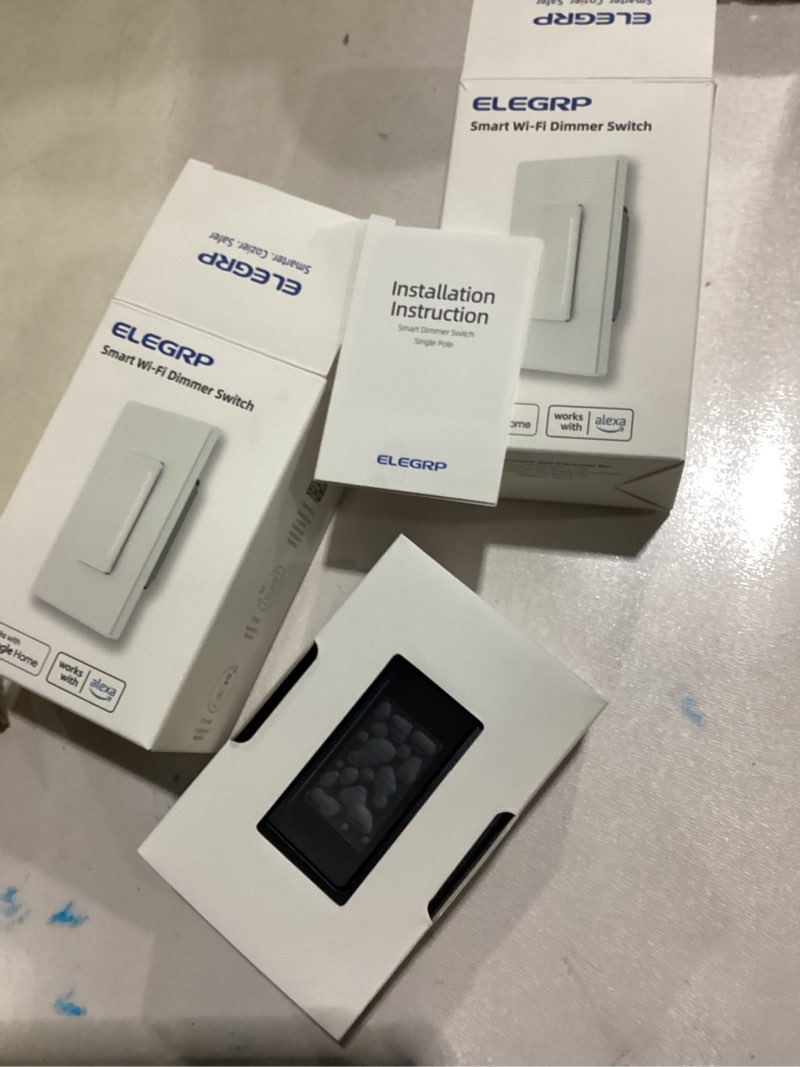 Condition photo showing New/Like New for elegrp single pole smart dimmer light switch dpr10, 2.4ghz wi-fi dimmer switch compatible with alexa and google assistant, needs neutral wire, no hub required, ul and fcc listed, black, 1 pack