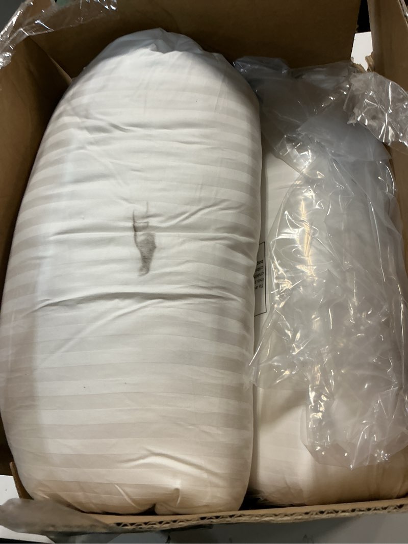 Condition photo showing As Is for Beckham Hotel Collection Bed Pillows Standard/Queen Size Set of 2 - Original Soft Down Alternative Pillow for Sleeping - Soft Support for Back, Stomach or Side Sleepers Queen / Standard White