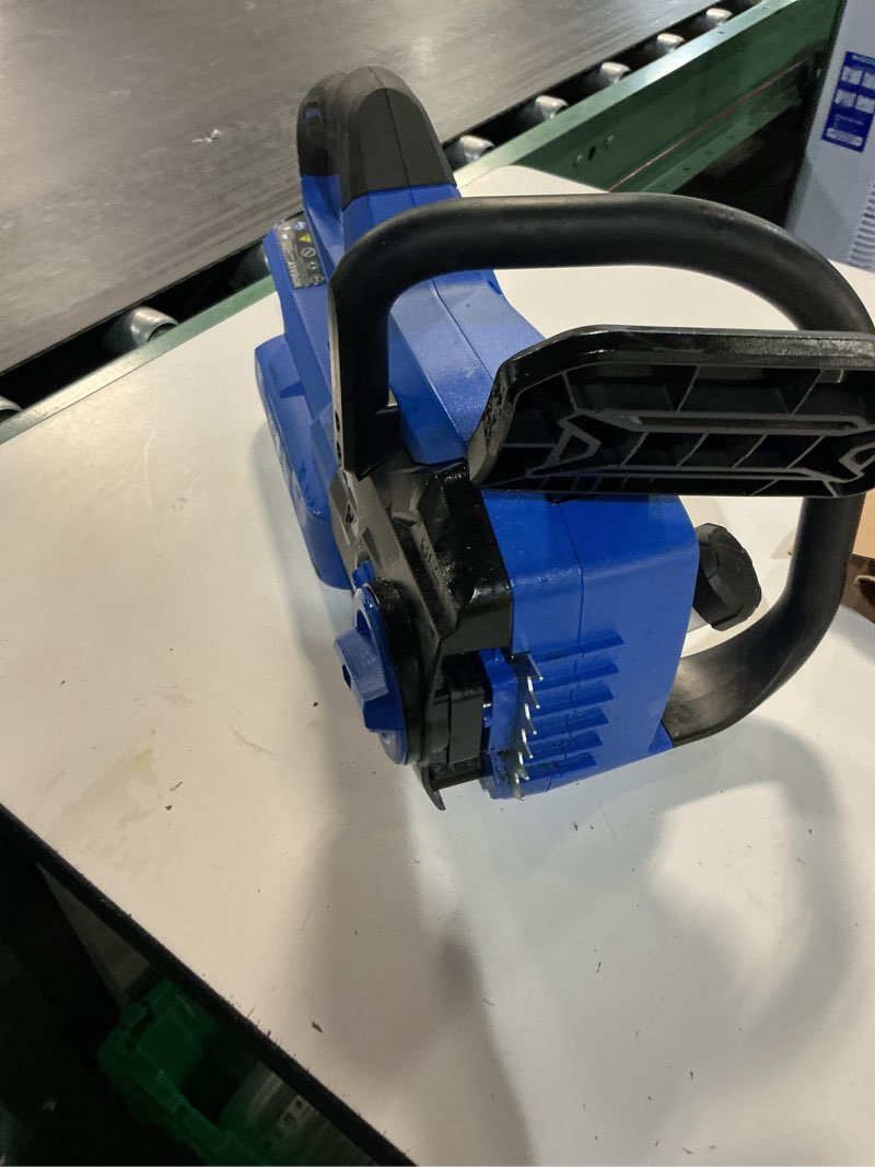 Condition photo showing As Is for kobalt quiet tech 24-volt 12-in battery chainsaw