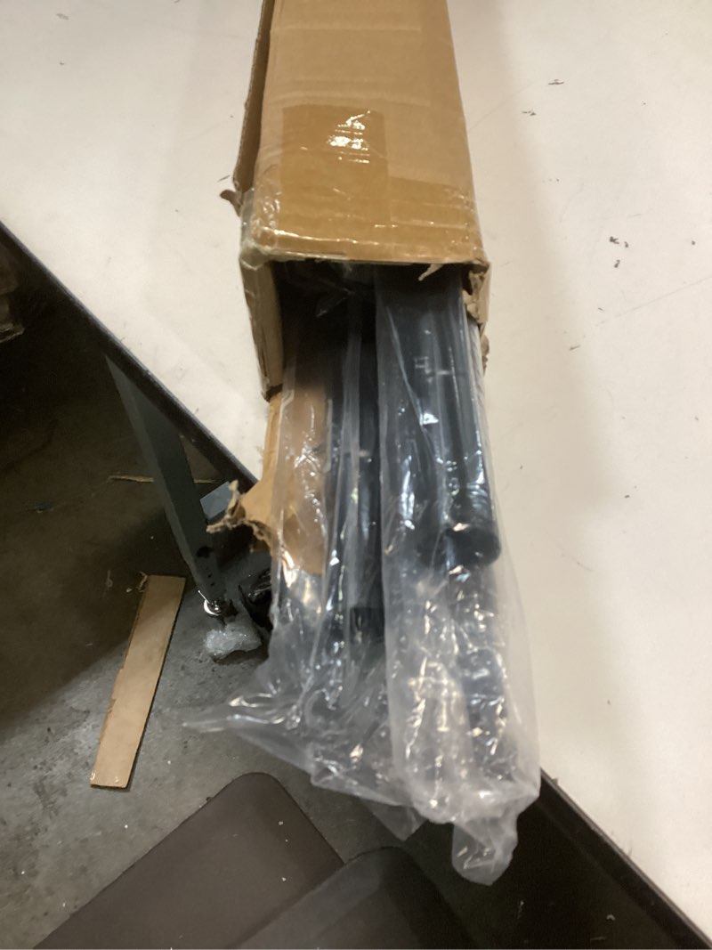 Condition photo showing As Is for Tension Curtain Rod 51-165In(4.25-13.75Ft), Extra Long Outdoor Curtain Rod No Drilling for Window or Bathroom Patio, Adjustable Spring Shower Rod, Easy to Install Never Rust, Rod Diameter 1.26In-Black Black 51''-165''