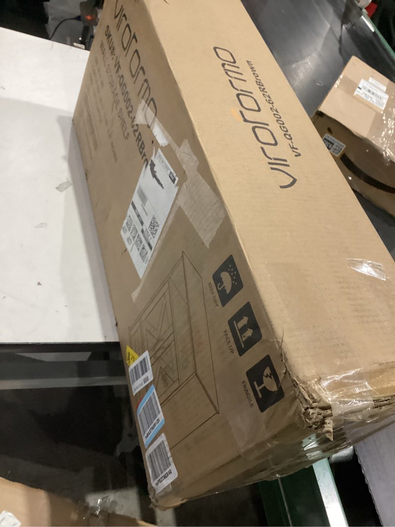 Condition photo showing New/Like New for Bathroom Wall Cabinet, Wall Mounted Medicine Cabinet with Drawer, Barn Door & Adjustable Shelf, 24.4"H x 23.6"W x 9"D Rustic Brown Over Toilet Farmhouse Storage Cabinet for Kitchen, Laundry, Entryway