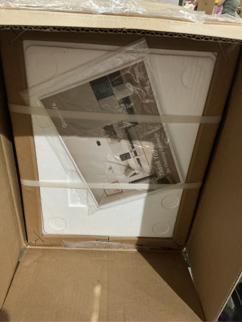 Condition photo showing As Is for goveelife dehumidifier for home 4,500 sq.ft, 50 to 137 pint smart auto humidity control, drain hose, 2.0gal bucket, compressor dehumidifiers for basement with auto shut off, bathroom, garage, w/wifi with wifi