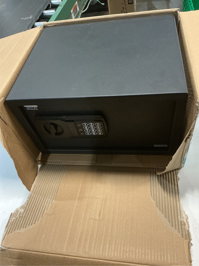 Condition photo showing As Is for ( missing keys ) pen+gear viprb-23nek large personal safe with electronic lock, black