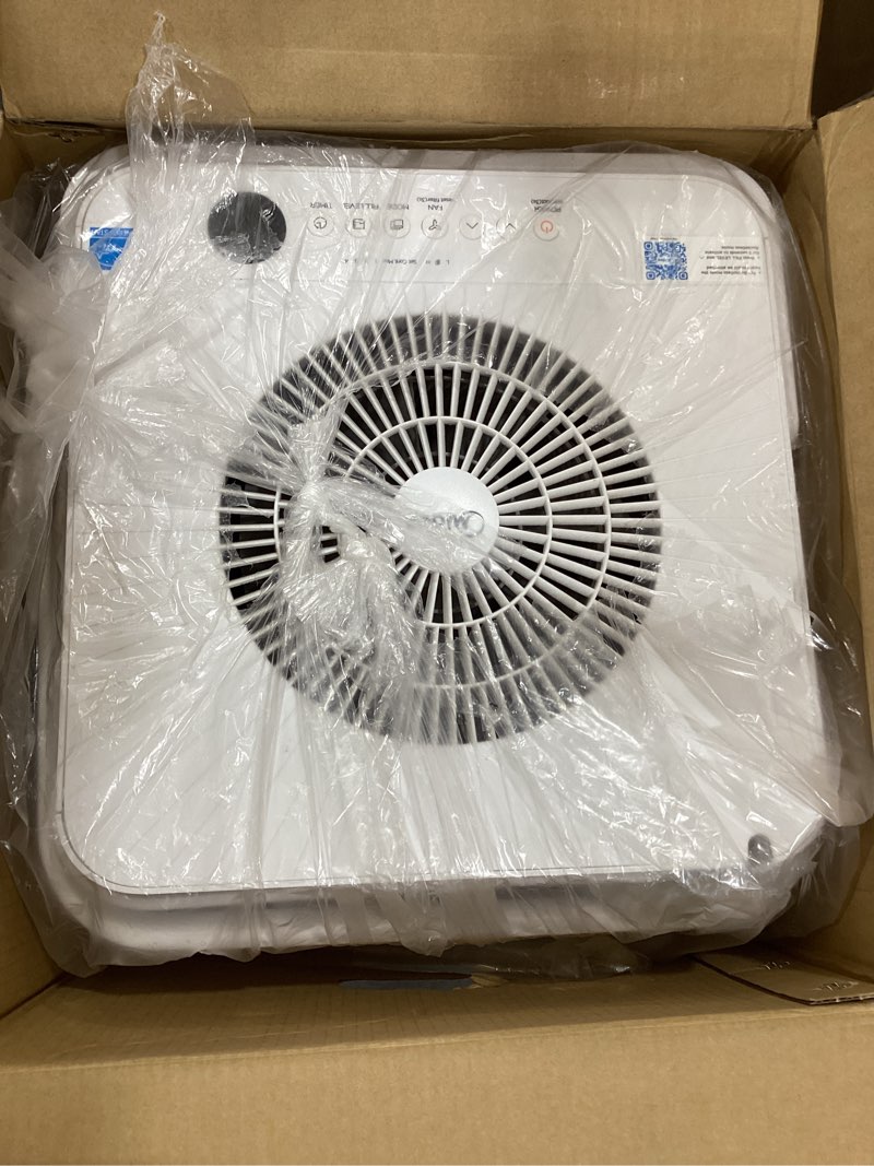 Condition photo showing As Is for midea cube 35 pint dehumidifier for basement and rooms at home for up to 3,500 sq. ft., smart control, compatible with alexa (white), drain hose included