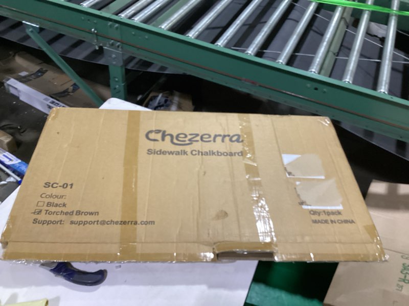 Condition photo showing Good Condition for chezerra a frame chalkboard sign, 40"x20" extra large sidewalk chalk board, wooden standing chalkboards set with markers, double-sided magnetic blackboard for cafés, weddings, party guide, brown