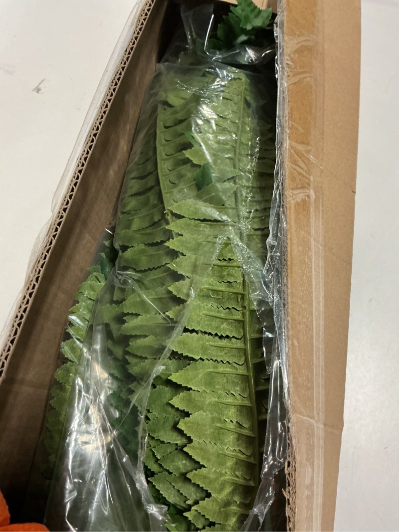 Condition photo showing New/Like New for cqure 45" fake ferns artificial plants large,set of 2 artificial boston ferns faux hanging fake plants for outdoors planter home garden decor,60 branches 45'' 60 leaves-2pcs