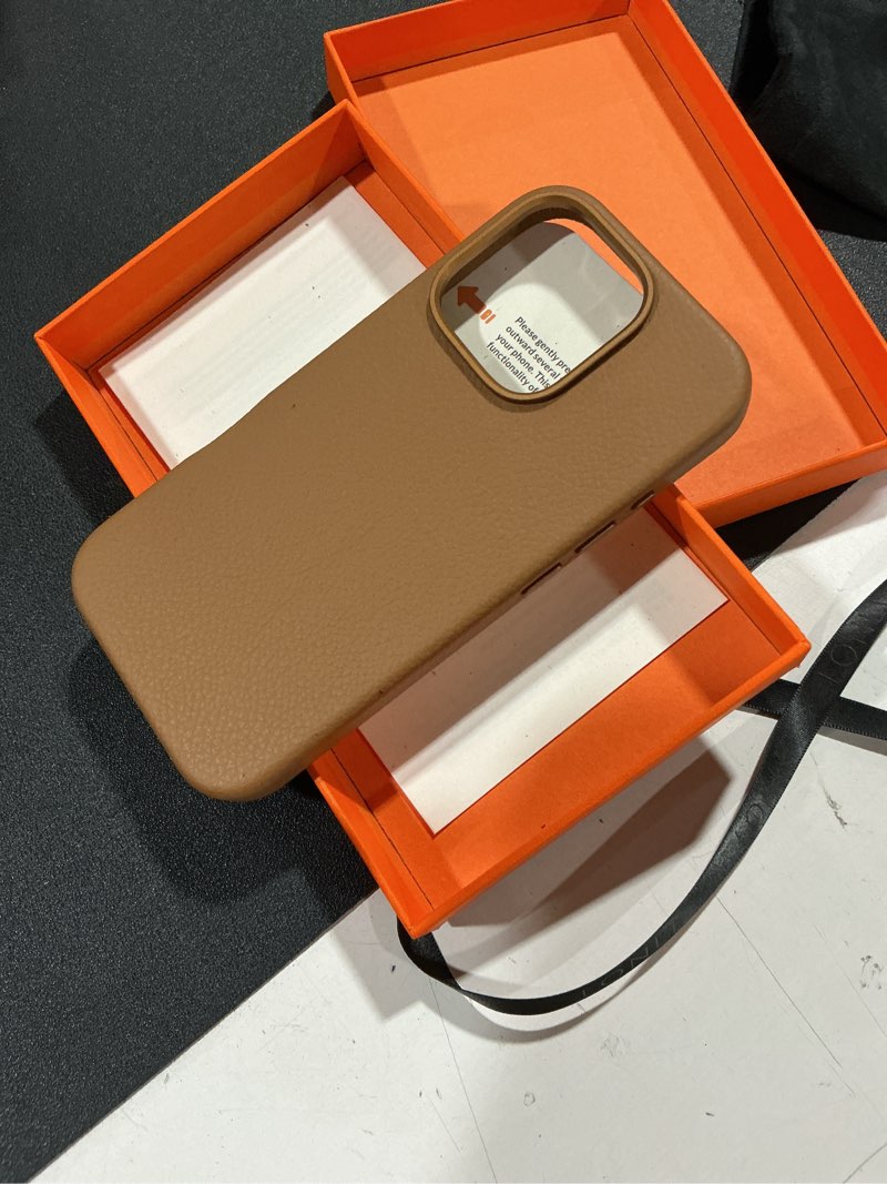 Condition photo showing Good Condition for lonli urban - for iphone 16 pro leather case - european genuine pebbled leather phone case - european elegance, modern design - [compatible with magsafe] - black iphone 16 pro black