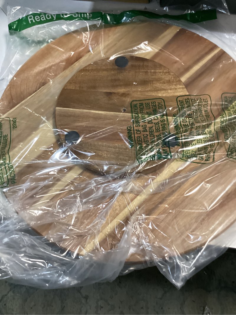 Condition photo showing Good Condition for acacia wood lazy susan wood turntable tray cabinet organizer, 16" 16"-wood