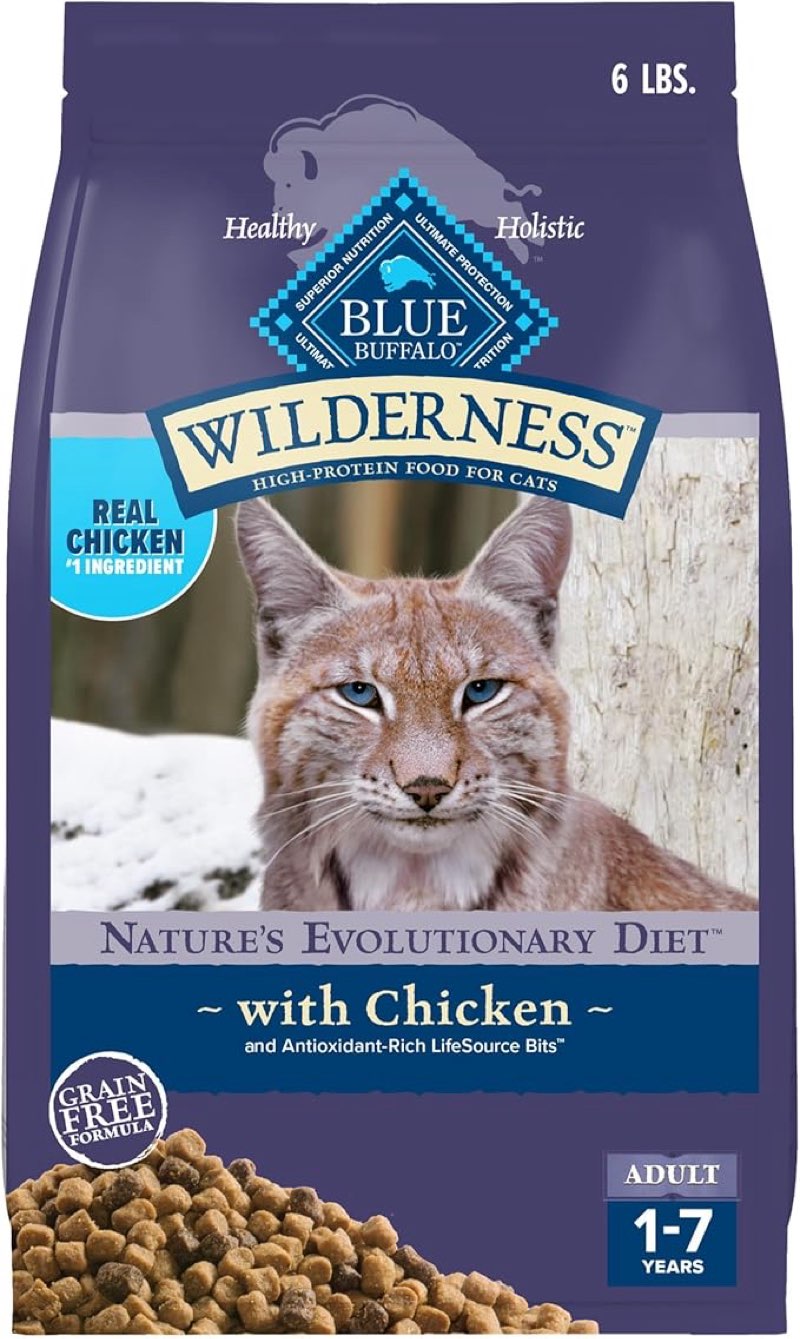 Blue Buffalo Wilderness Nature's Evolutionary Diet High-Protein, Grain-Free Natural Dry Food for Adult (BEST BY OCT 28/2026)