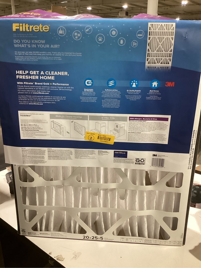 Condition photo showing New/Like New for 3M Filtrete 1550 Allergen Reduction Filter 20x25x5