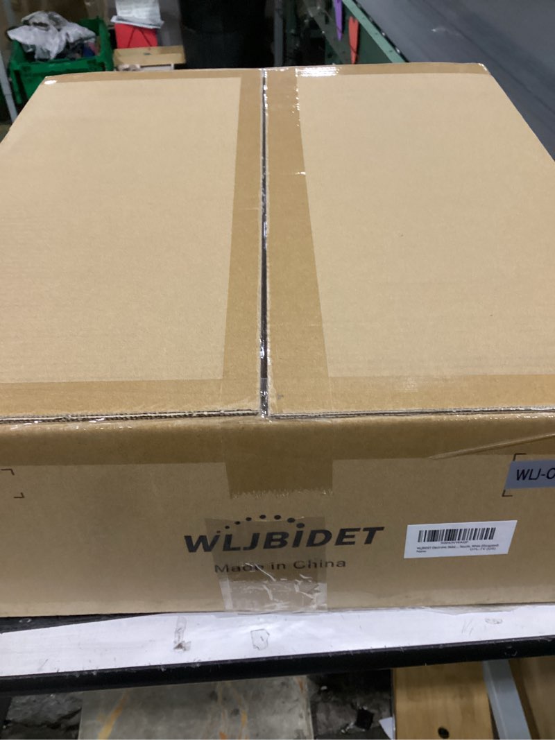 Condition photo showing New/Like New for toilet bidet seat, instant warm water, self-cleaning nozzle, multiple spraying modes, electric heated seat, warm air drying, soft closed lid, display screen, requires electricity, elongated oval