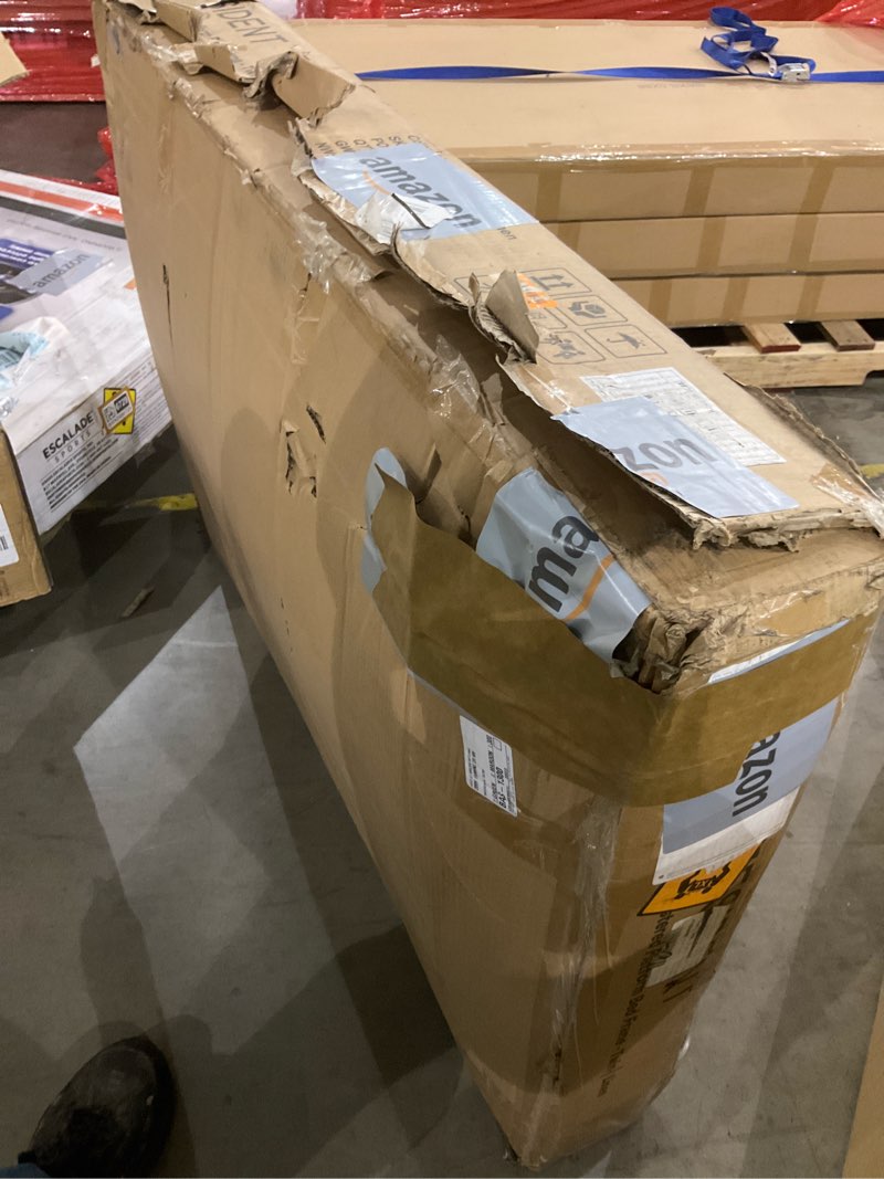 Condition photo showing As Is for Nectar Bed Frame & Headboard - Linen - Queen - 8 Inch Legs and Sturdy Wooden Slats for Support - Contemporary and Durable Upholstery - Holds Up to 700 Pounds - Easy Assembly