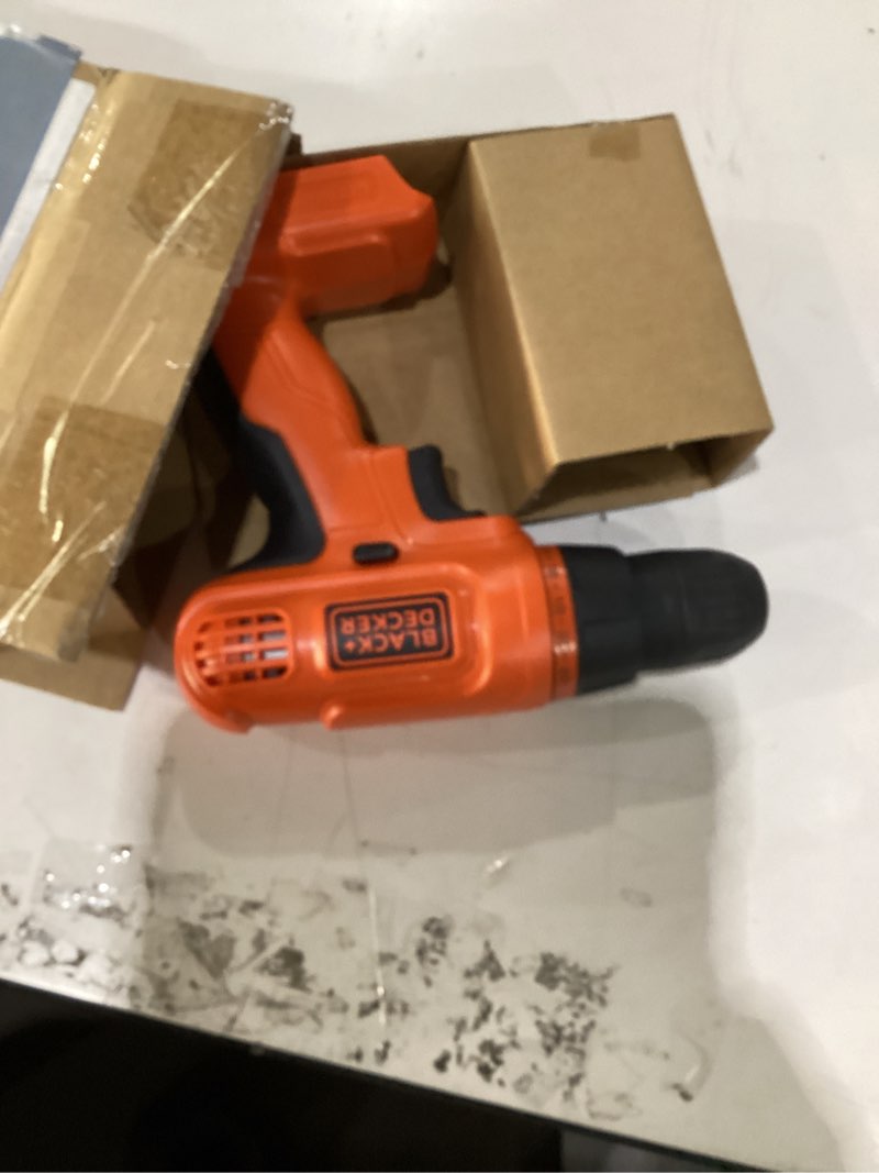 Condition photo showing As Is for DRILL ONLYBLACK+DECKER 20V MAX POWERCONNECT Power Drill Cordless Drill Driver Electric Screwdriver with 30 Piece Bit Set and Drivers Kit, Battery and Charger Included (LD120VA)