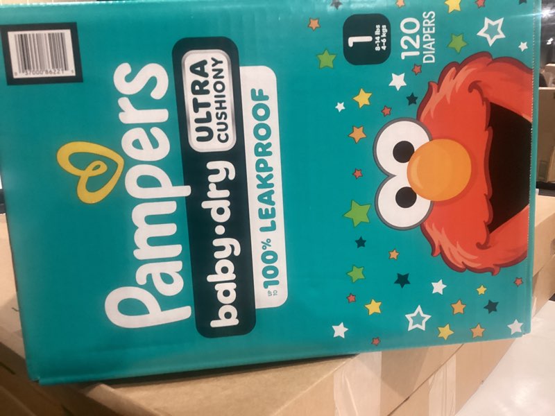 Condition photo showing New/Like New for Pampers Diapers - Baby Dry - Size 1, 120 Count, Absorbent Disposable Infant Diaper (Packaging May Vary) Size 1 120