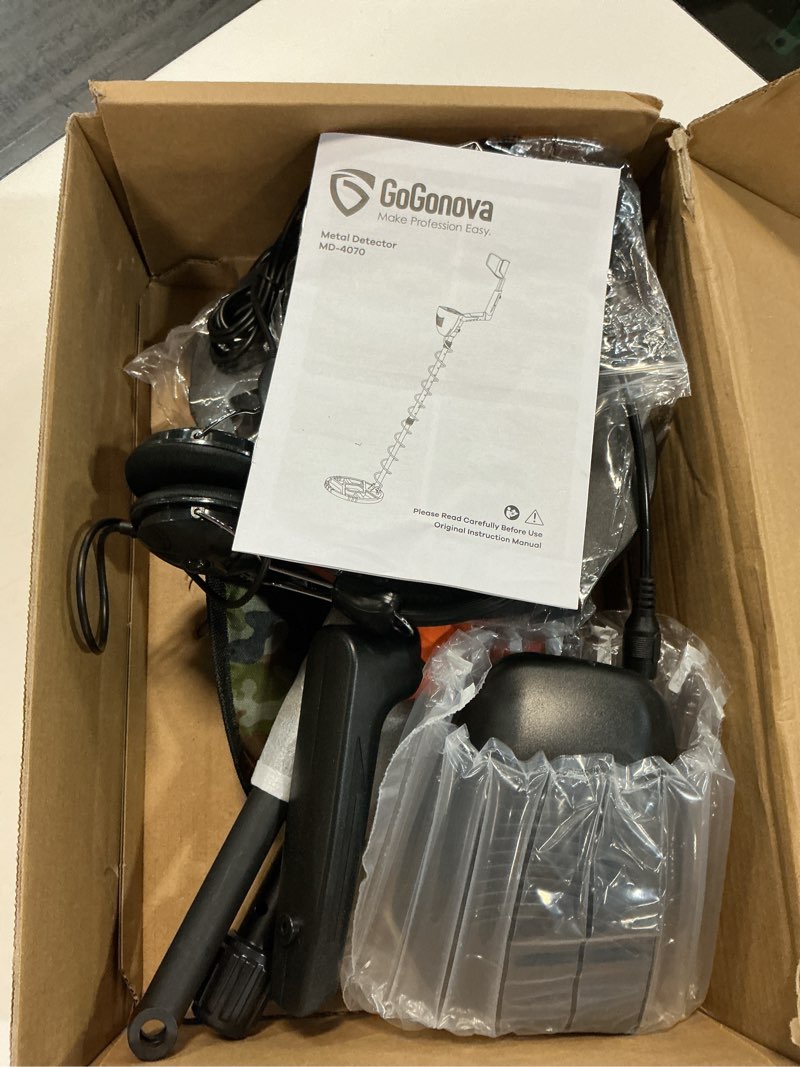 Condition photo showing As Is for metal detector for adults & kids, gogonova kids metal detector, waterproof metal detectors with high accuracy lightweight 8" search coil, all metal & disc modes for junior & youth gold detector orange