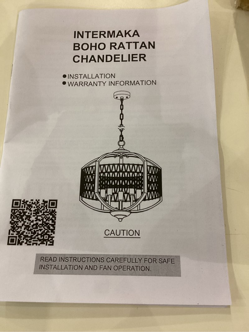 INTERMAKA BOHO RATTAN CHANDELIER 