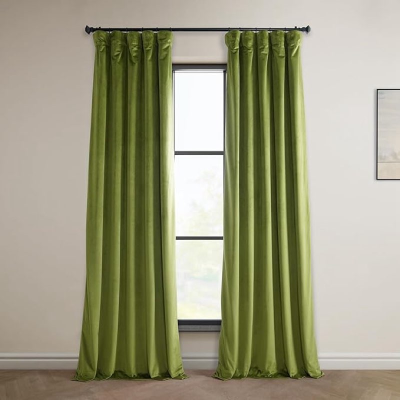 HPD Half Price Drapes Heritage Plush Velvet Curtains 96 Inches Long Room Darkening Curtains for Bedr