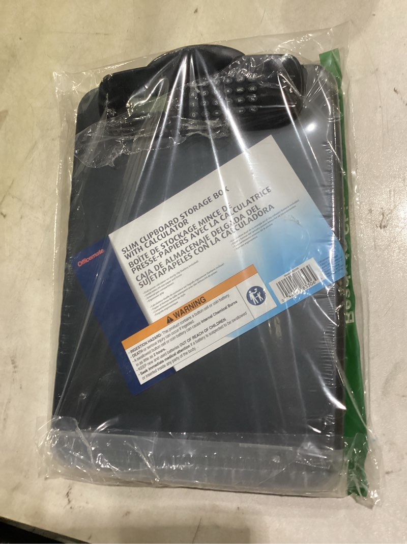 Condition photo showing Good Condition for officemate oic slim clipboard storage box with calculator