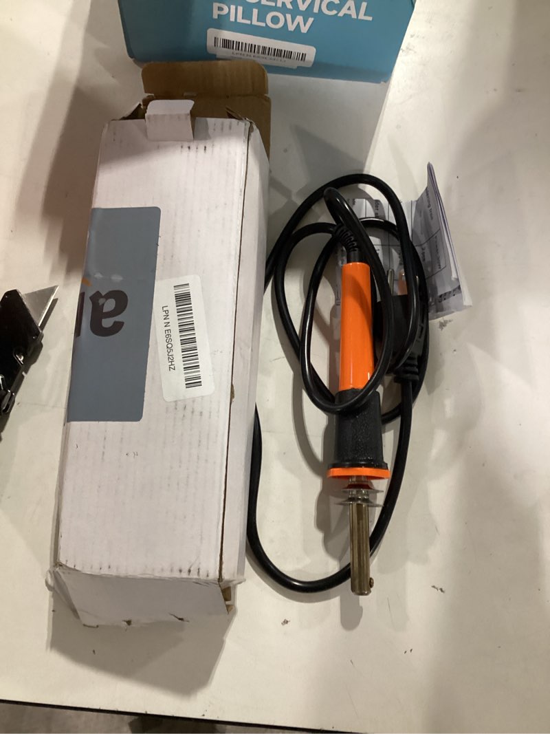 Condition photo showing Good Condition for hot knife cutting tool, 30w, 10 blades and wood burning tip | electric plastic and foam cutter for resin, mesh, and rope - 9 in, 2 holders, stand, carbon steel, fast heating for diy craft