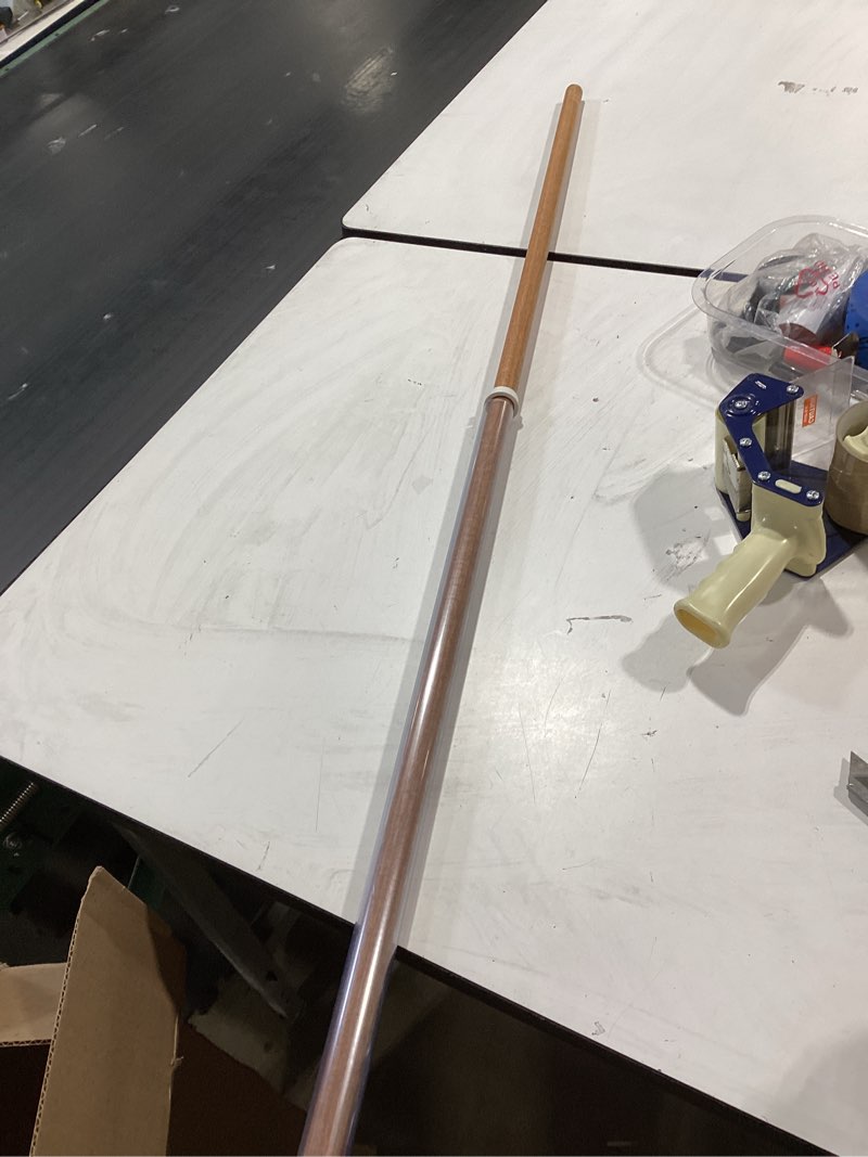 Condition photo showing As Is for evergreen flag 56" solid wood flag pole with holder and anti-wrap tube for 3'x5' estate flag with pole sleeve, outdoor weatherproof use for residential or commercial with anti-wrap tube