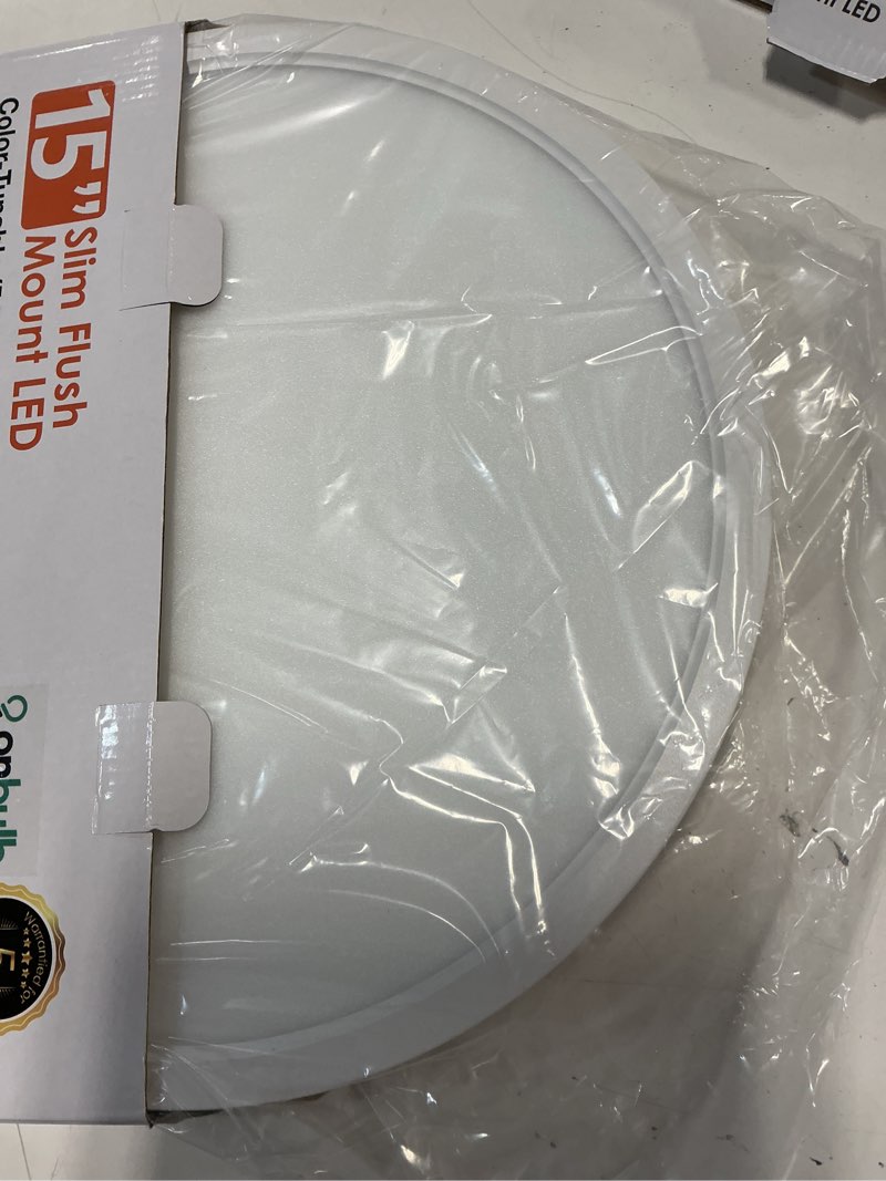Condition photo showing Good Condition for onbulb- commercial-grade led 15" flush mount ceiling light, high output 4000 lumens, only 30 watts, high efficiency, 2700k,3000k,3500k,4000k,5000k, dimmable, quality led chips,120v, modern & slim