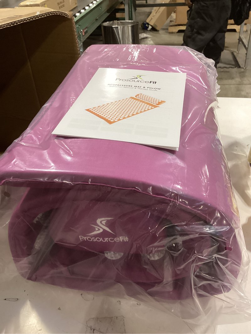 Condition photo showing Good Condition for ProsourceFit Acupressure Mat and Pillow Set for Back/Neck Pain Relief and Muscle Relaxation XL - Purpule/White