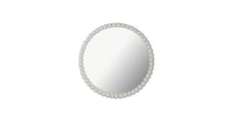 C18383 : Baria Wooden Mirror : White   
