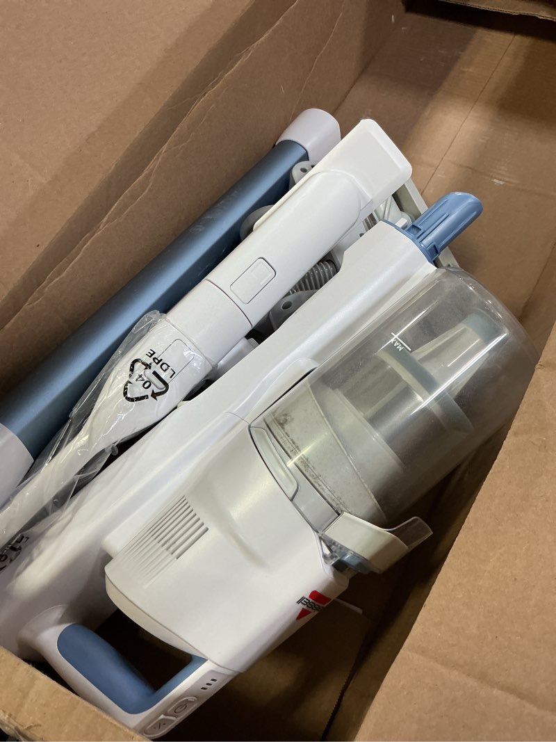 Condition photo showing As Is for Bissell PowerClean 200W Self-Standing Cordless Vacuum w/Tangle Free Brush Roll, Removeable Battery, Wall Mount, Upholstery Tool & Bright Headlights, 4173