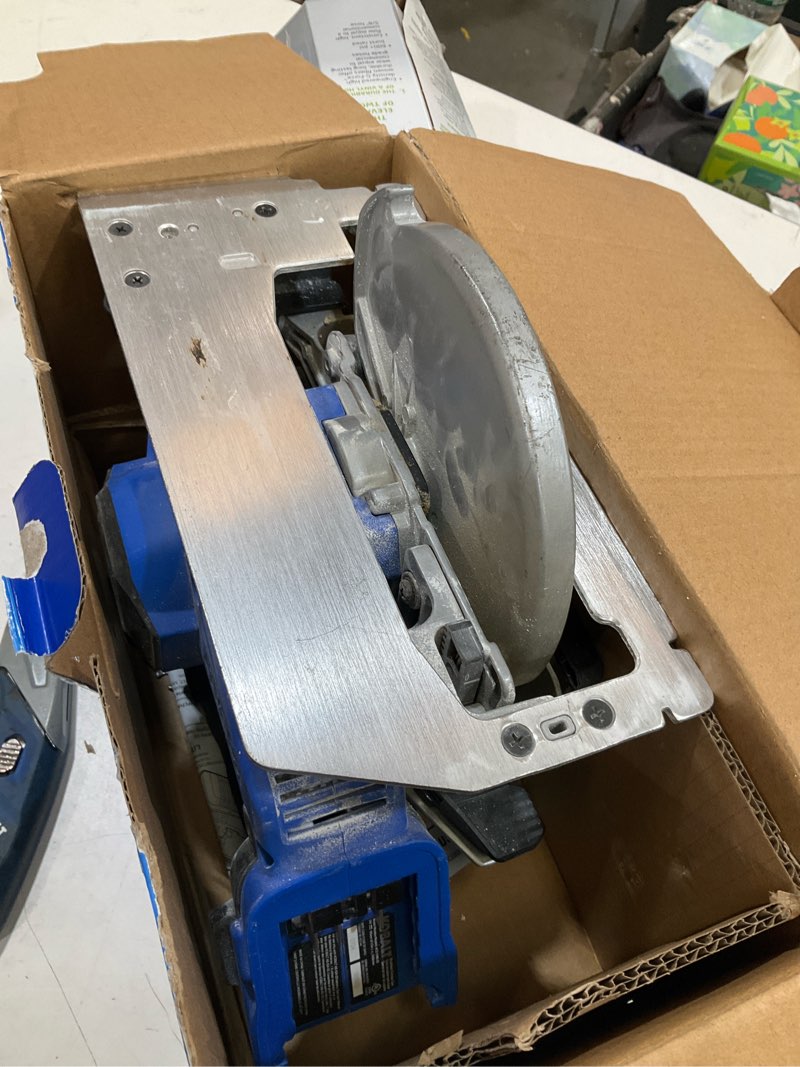 Condition photo showing As Is for kobalt 24-volt 6-1/2-in brushless cordless circular saw (battery and charger not included)