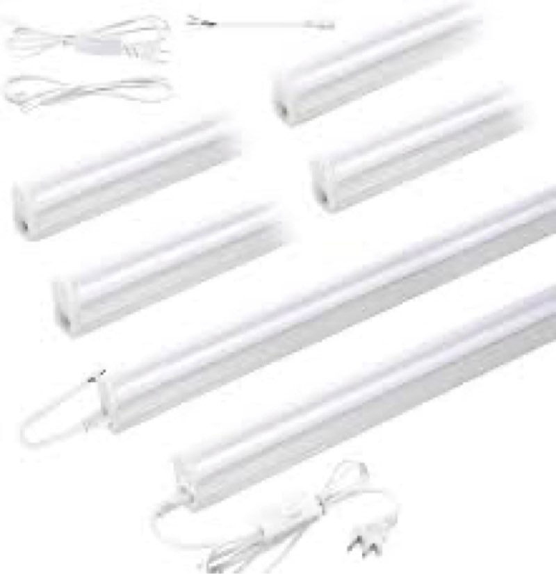 Pak 4FT LED Shop Lights, 2300LM 6500K Cool White, 20W Energy Efficient Linkable Ceiling and Under Ca