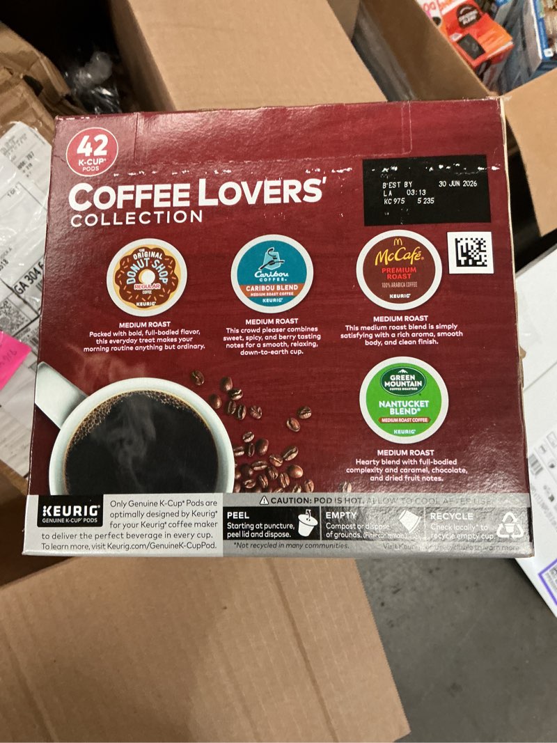 Condition photo showing New/Like New for best by 06/30/26 keurig coffee lovers' collection keurig k-cup coffee pods variety pack medium roast - 42ct