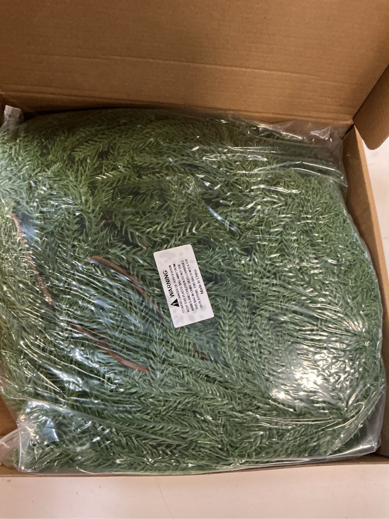 Condition photo showing Good Condition for Artificial 2Pcs 6Ft Norfolk Pine Garlands, Real Touch Christmas Winter Pine Garland, Thick Deluxe Faux Green Greenery Garland for Table, Fireplace, Stairs, Mantle, Indoor Outdoor Christmas Decorations 6FT-2PCS