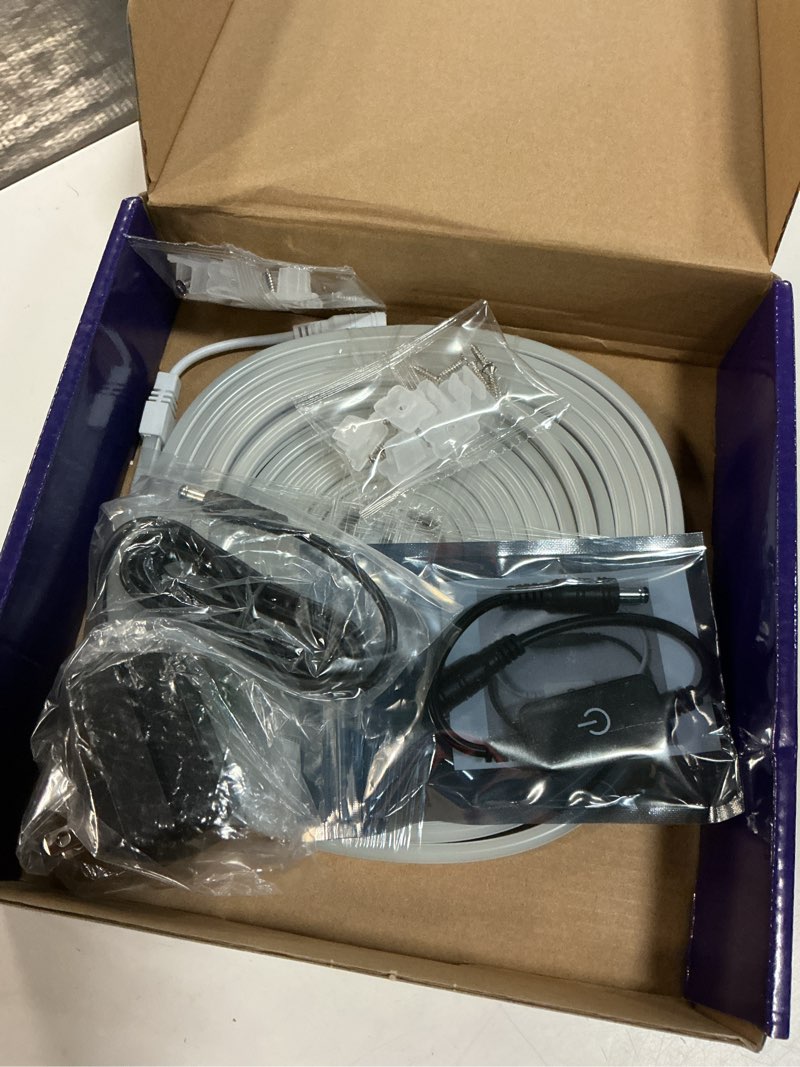 Condition photo showing Good Condition for inextstation 12v white led strip lights 16.4ft/5m, ip65 waterproof silicone neon light strip, flexible led rope lights for diy, cuttable, led light strip for bedroom, indoor, outdoor(with plug) white 16.4ft(with plug)