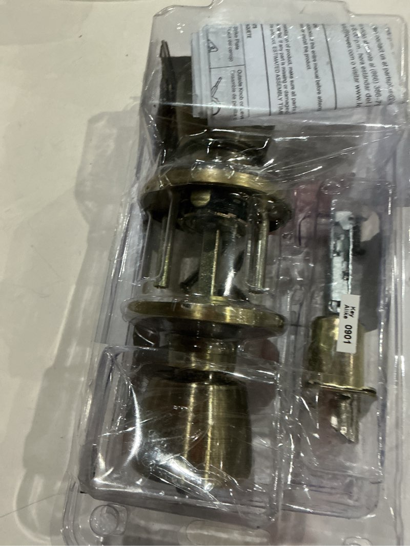 Condition photo showing As Is for reliabilt gallo stainless steel exterior keyed entry door knob