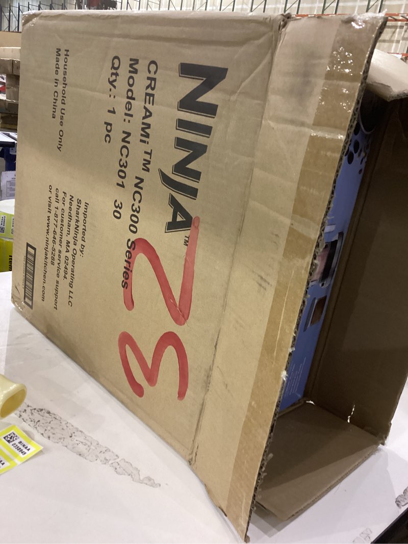 Condition photo showing New/Like New for Ninja NC301 CREAMi Ice Cream Maker, for Gelato, Mix-ins, Milkshakes, Sorbet, Smoothie Bowls & More, 7 One-Touch Programs, with (2) Pint Containers & Lids, Compact Size, Perfect for Kids, Silver