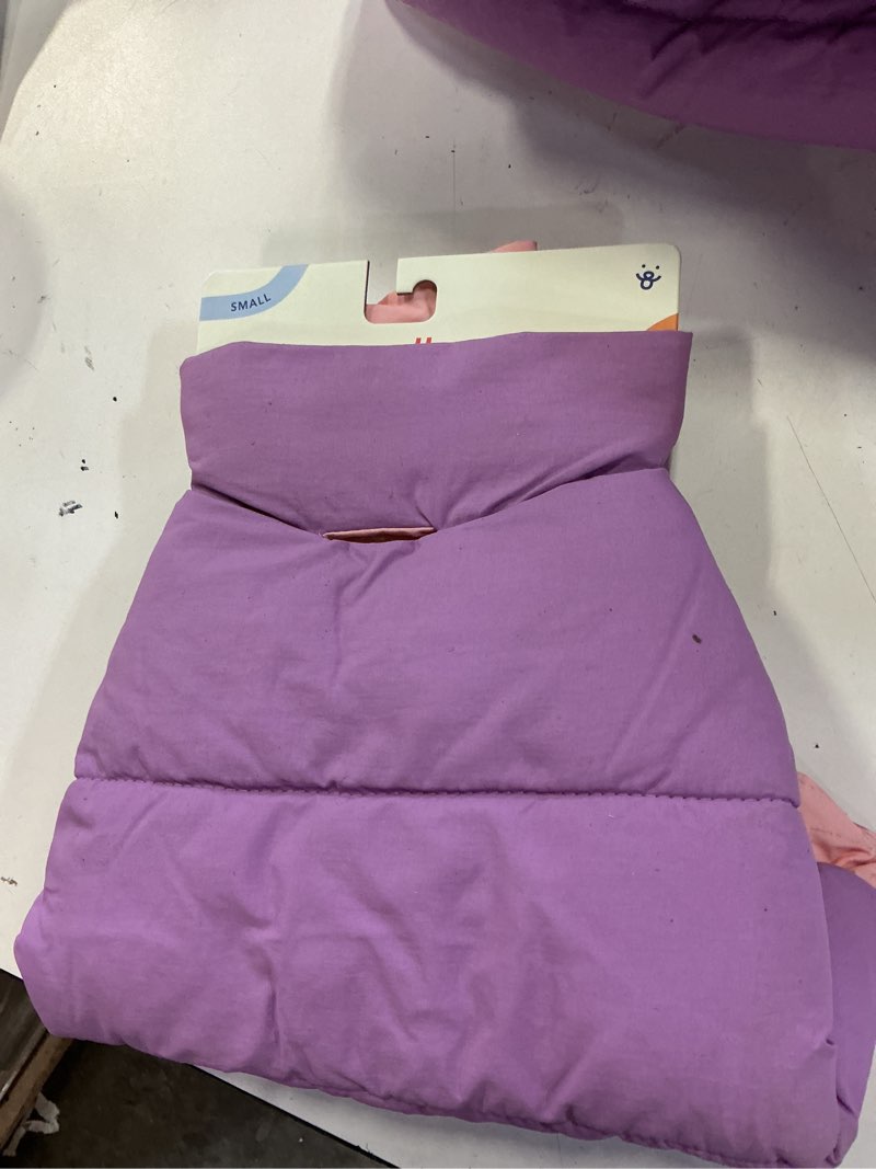 Condition photo showing Good Condition for oodles purple quilted puffer bubble hem fall dog jacket, small