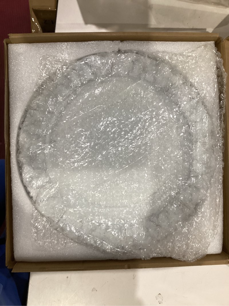 Condition photo showing New/Like New for 13" Antique White Charger Plates, Set of 6 Plastic Textured Chargers for Dinner Plates with Embossed Rim, Table Décor, Party, Wedding, Holiday FD03W