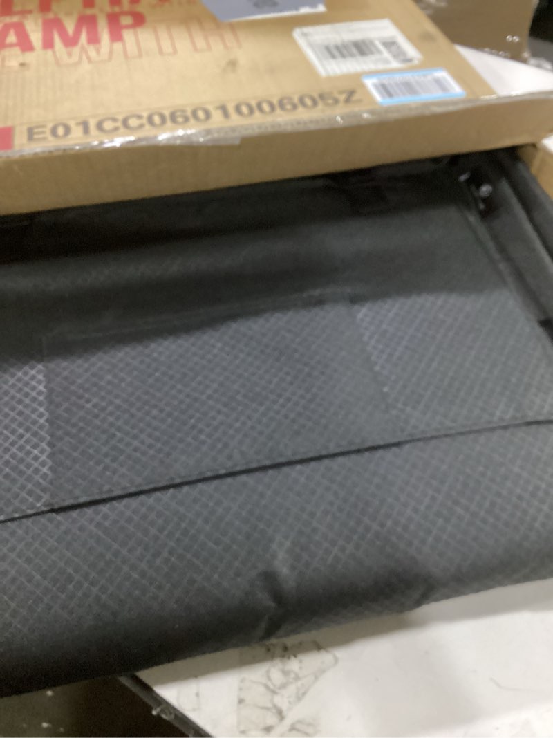 Condition photo showing As Is for let's camp folding stadium seat bleacher chair with cup holder, mesh bag and hide hooks, portable stadium chair with back and cushion