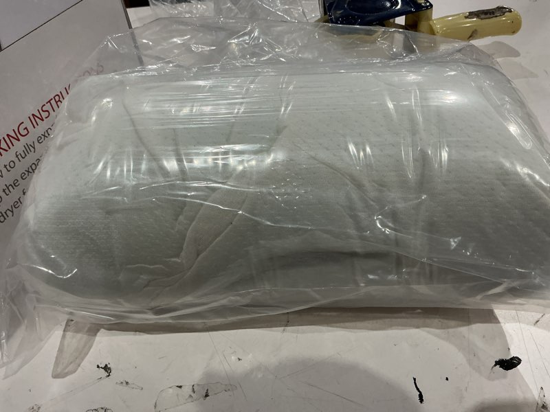 Condition photo showing Good Condition for bluewave bedding ultra slim gel memory foam pillow for stomach and back sleepers - thin, flat design for cervical neck alignment and deeper sleep (2.75-inches height, king size) 2.75"h ultra slim (king)