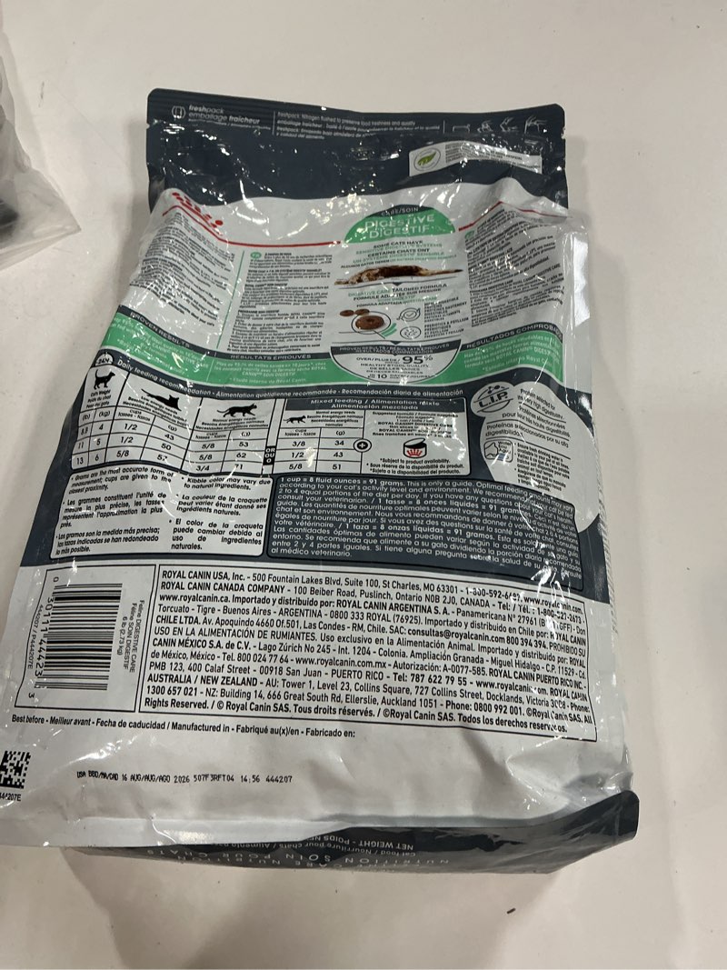 Condition photo showing New/Like New for (CAD 16-AUG-2026)Royal Canin Digestive Care Dry Cat Food, 6 lb bag
