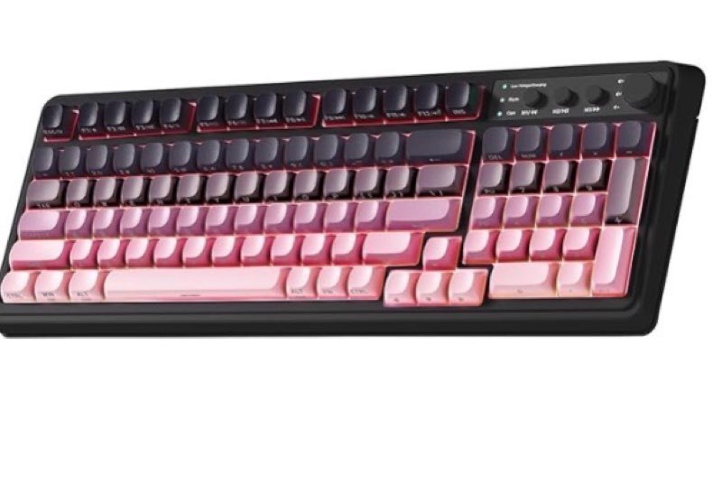 aula s99 keyboard, wireless gaming keyboard bluetooth ergonomic creamy computer keyboards cute full size backlit tri-mode bt/2.4ghz/usb-c for pc laptop - black & pink gradient