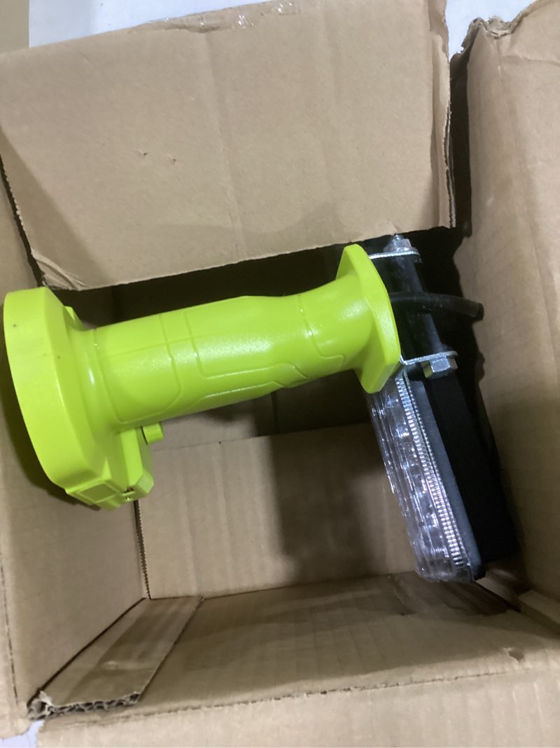 Condition photo showing As Is for cordless work light, 4000 lumen flashlight, compatible with batteries ryobi 18v, 35w super bright led, perfect for garage, camping, fishing & emergencies, 10x5x6 inches, durable & portable rectangle