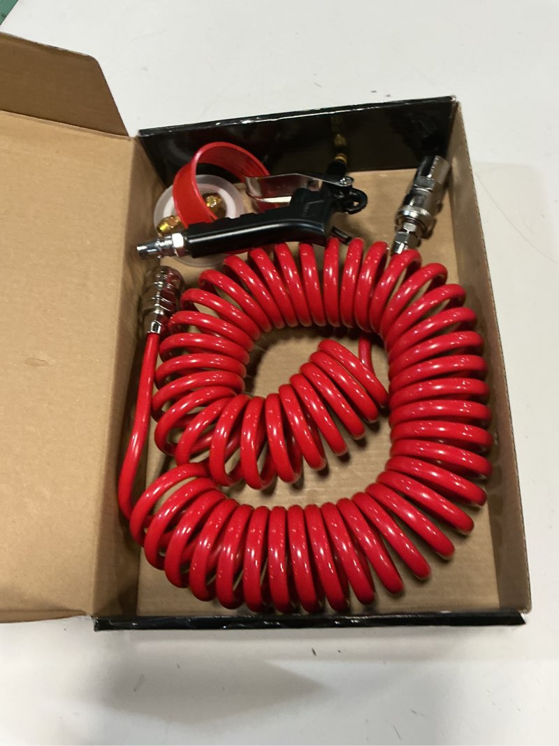 Condition photo showing Good Condition for spbtar air blower gun, heavy duty compressed air duster blow gun with 30ft air compressor hose, 2 brass adjustable nozzle car cleaning kit for truck, rv, boat & atv