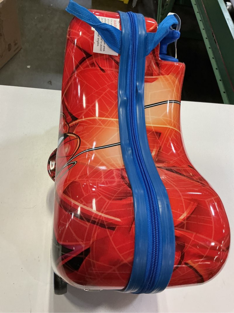 Condition photo showing Good Condition for spider-man carry on spinner hardside ride on suitcase - red