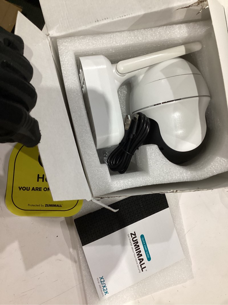 Condition photo showing Good Condition for zumimall security cameras wireless outdoor, 360°view, 2k battery powered cameras for home security, 3mp color night vision, 2-way talk, ip66, ai analysis, cloud storage, alexa white - 3mp cam
