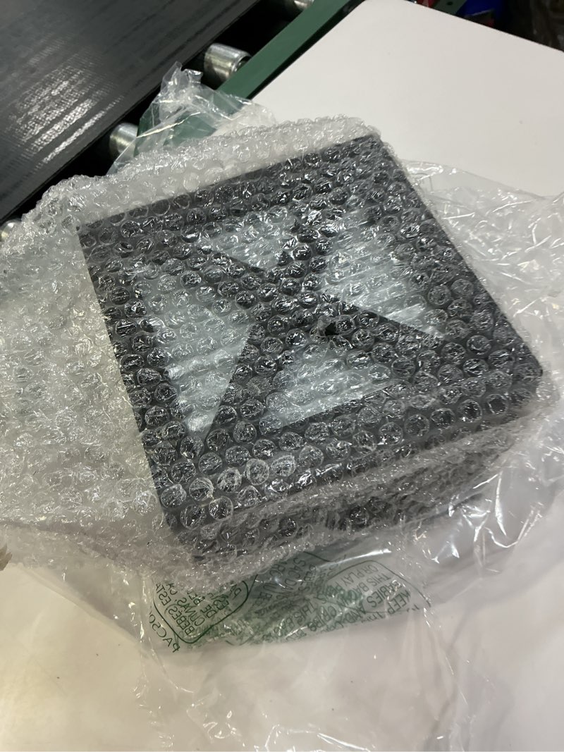 Condition photo showing Good Condition for autumn alley barn door square farmhouse tissue box cover in black and galvanized – farmhouse bathroom accessories – rustic bathroom décor tissue holder | wood galvanized tissue box cover