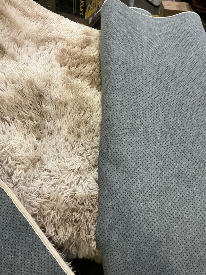 Condition photo showing As Is for ONASAR Rugs for Living Room Bedroom, Tie-Dyed Beige 5x8 Washable Fluffy Bedside Area Rug, Soft Plush Shaggy Indoor Floor Carpet for Nursery Kids Girls Boys Teen Dorm Home Office Decor Aesthetic 5' x 8' (Rectangular) Tie-dyed Light Beige